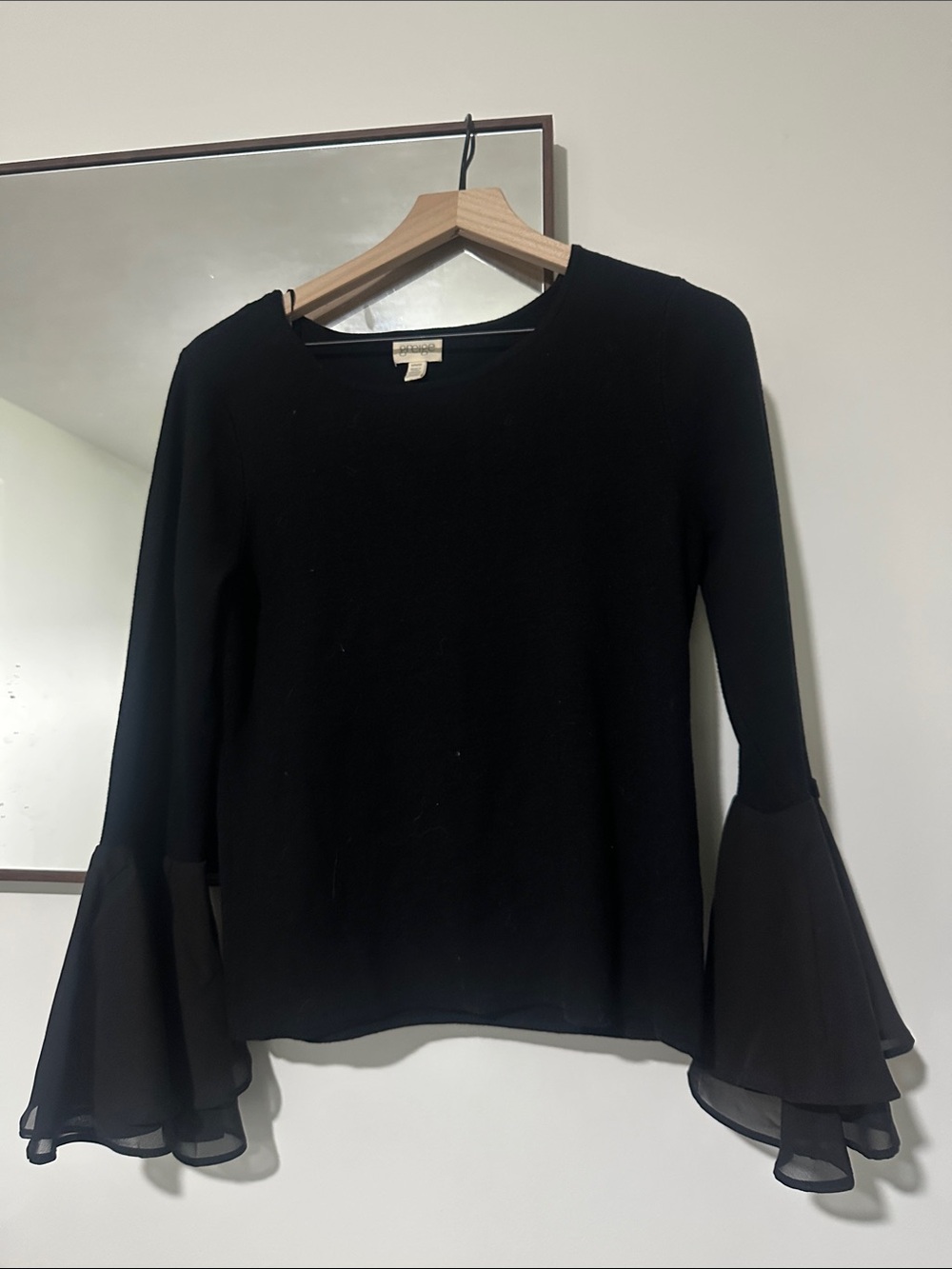 Women’s Black Bell-Sleeve Top